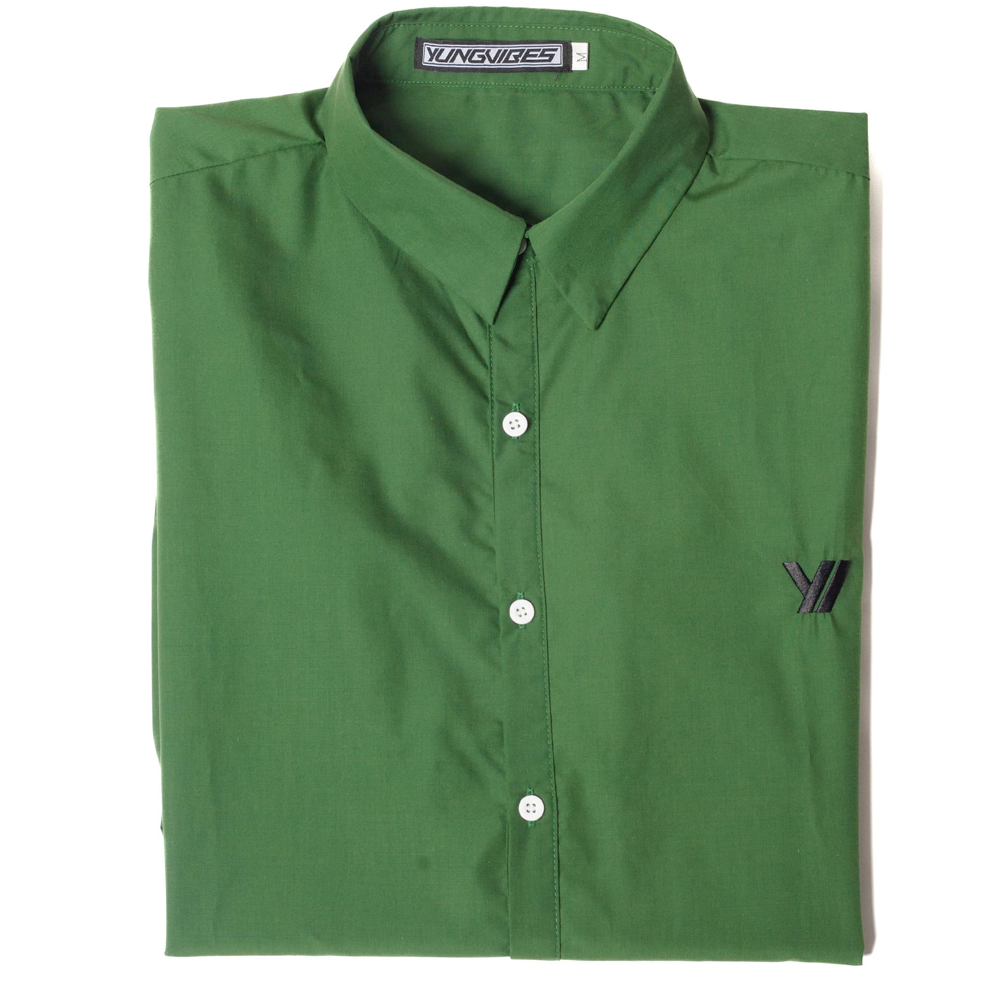 Minimal Mens Cotton Twill Shirt | Forest Green