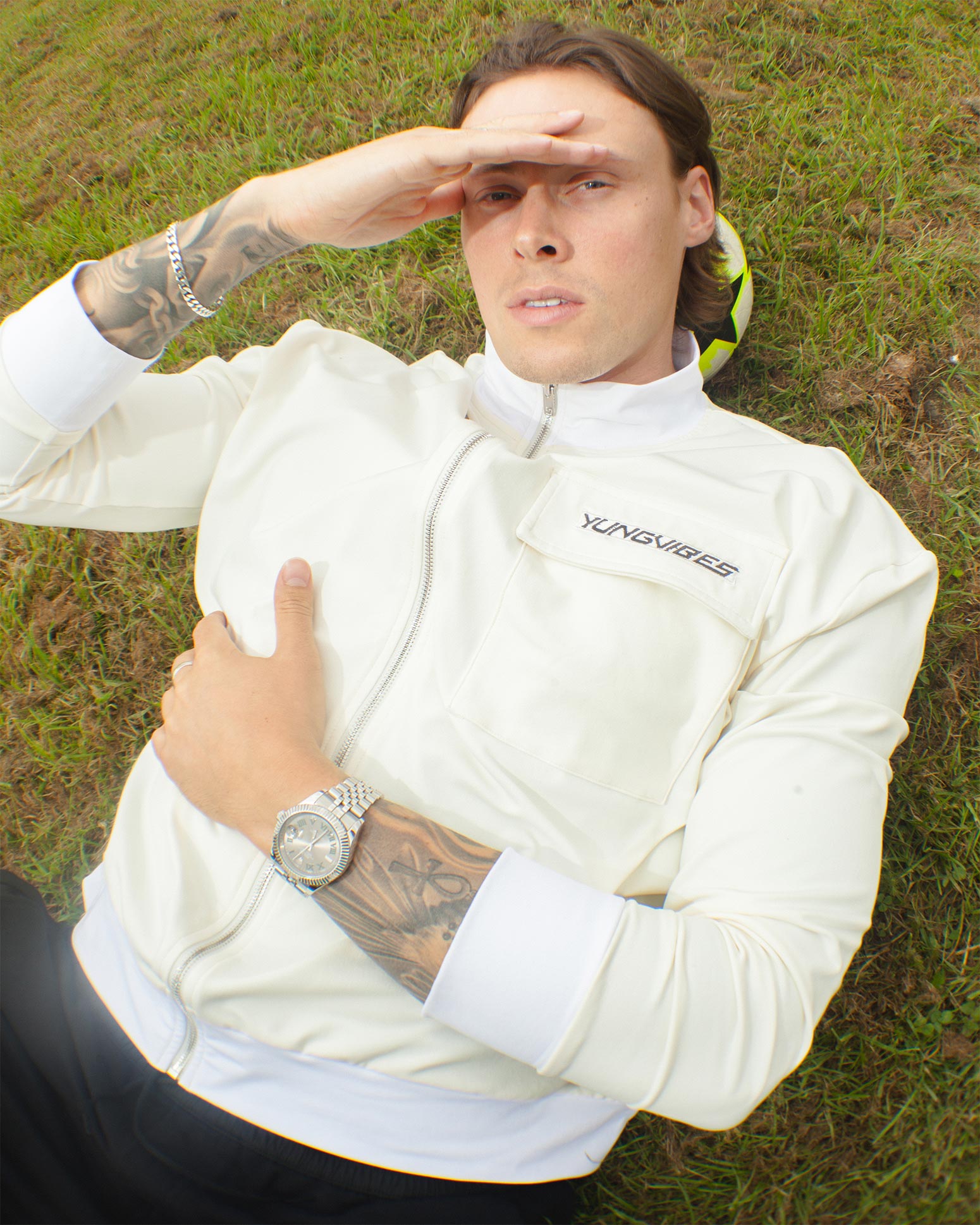 Yung vibes Casual Cream Jacket