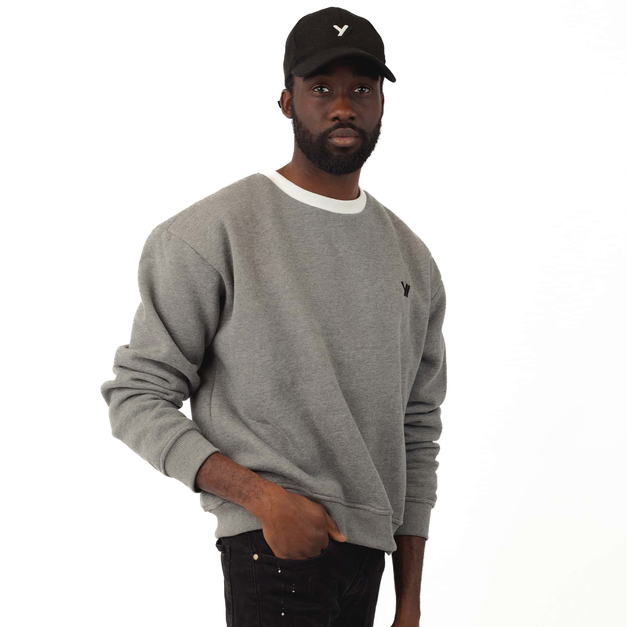 Crew Neck Oversized Pullover Jumper | Sleek Grey